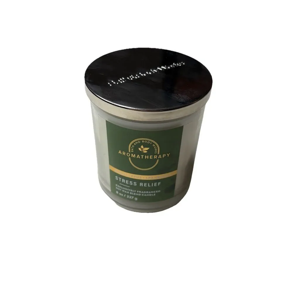 Bath & Body Works Aromatherapy Eucalyptus Spearmint Stress Relief 8 oz Candle Ne